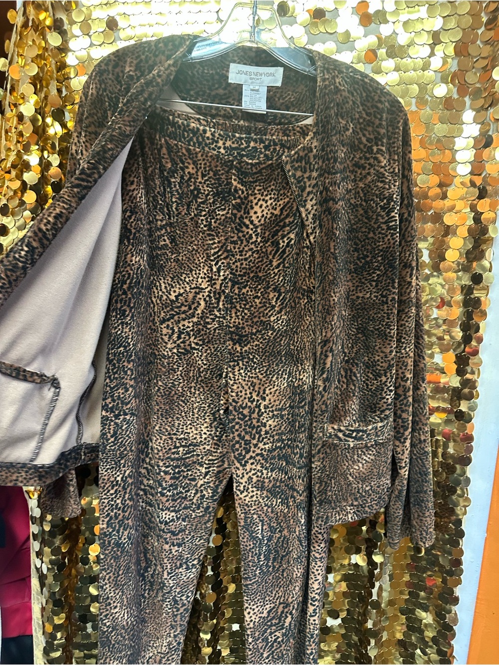 Jones New York Brown and Black Animal Print Lounge Set